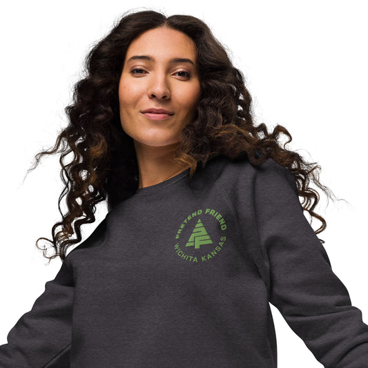 Tree Embroidered Organic Raglan Sweatshirt