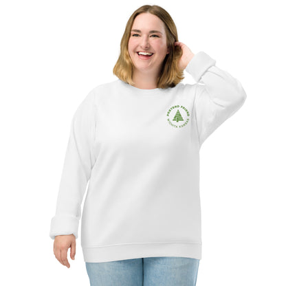 Tree Embroidered Organic Raglan Sweatshirt