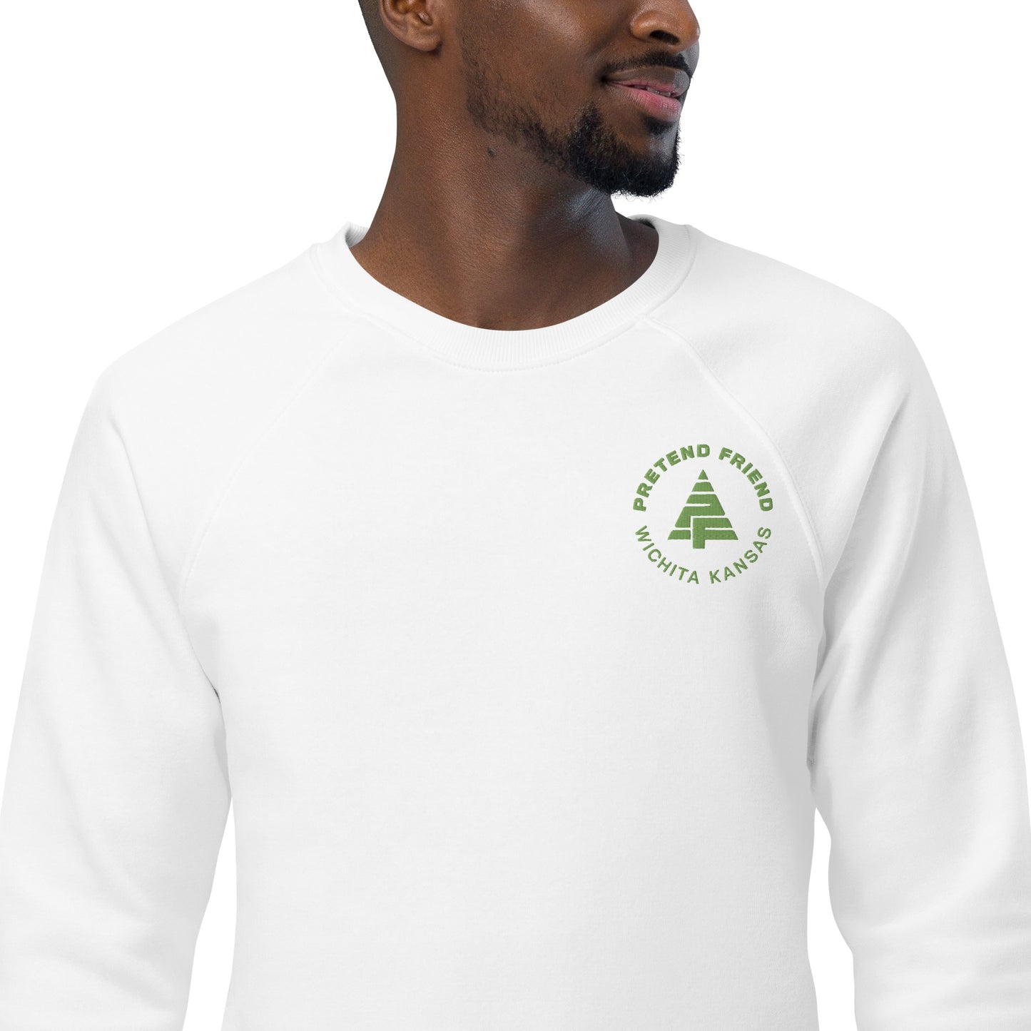 Tree Embroidered Organic Raglan Sweatshirt